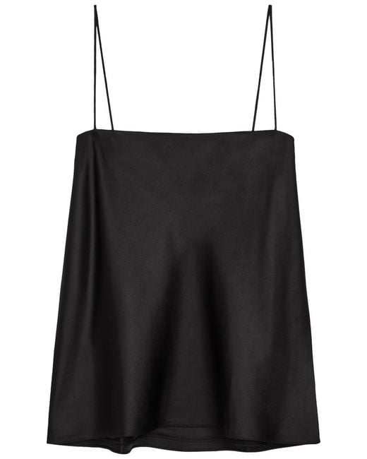 Another Tomorrow Black Silk Top