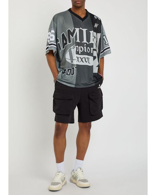 Amiri Gray Spliced Oversized T-Shirt for men