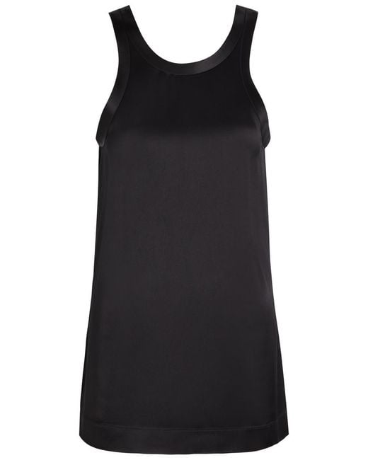 Totême Black Satin Tank Top