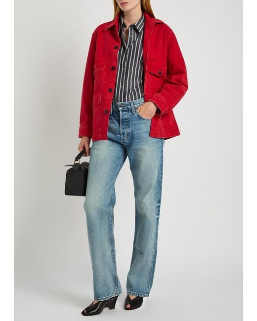 Nili Lotan Red Leroy Denim Jacket