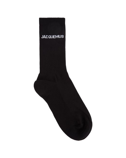 Jacquemus Black Les Chaussettes Logo Cotton-Blend Socks