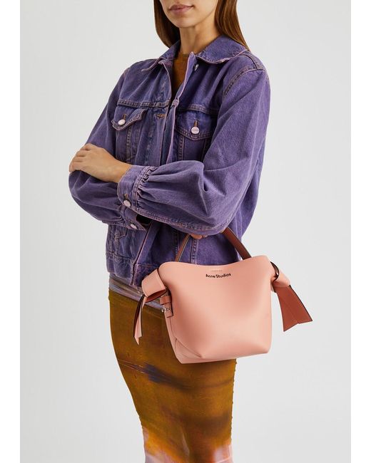 Acne Pink Musubi Mini Leather Top Handle Bag
