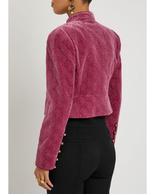 Chloé Embroidered-Jacquard Velvet Jacket