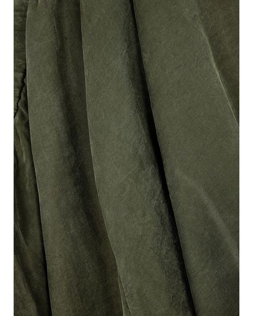 Eileen Fisher Green Pleated Wide-Leg Jersey Trousers