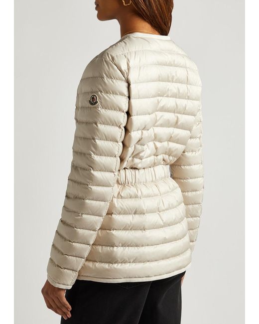 Moncler Natural Oredon Hooded Quilted Shell Coat