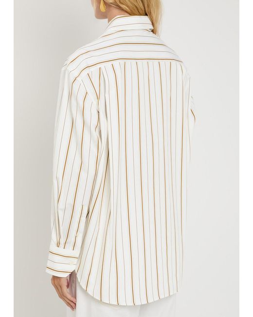 Rag & Bone White Jessica Striped Cotton-Poplin Shirt