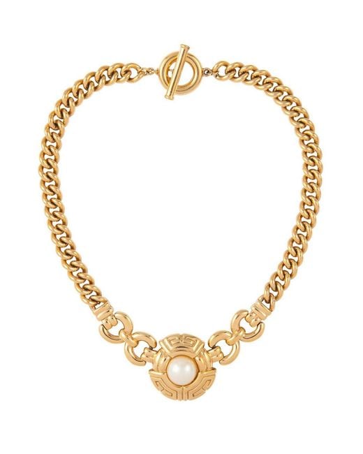 Susan Caplan Metallic Givenchy Faux Pearl Chunky Necklace