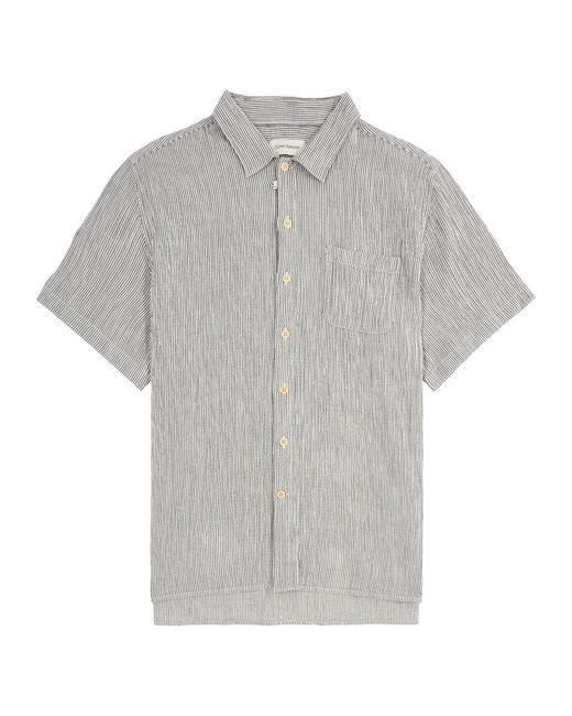 Oliver Spencer Gray Riviera Striped Seersucker Shirt for men
