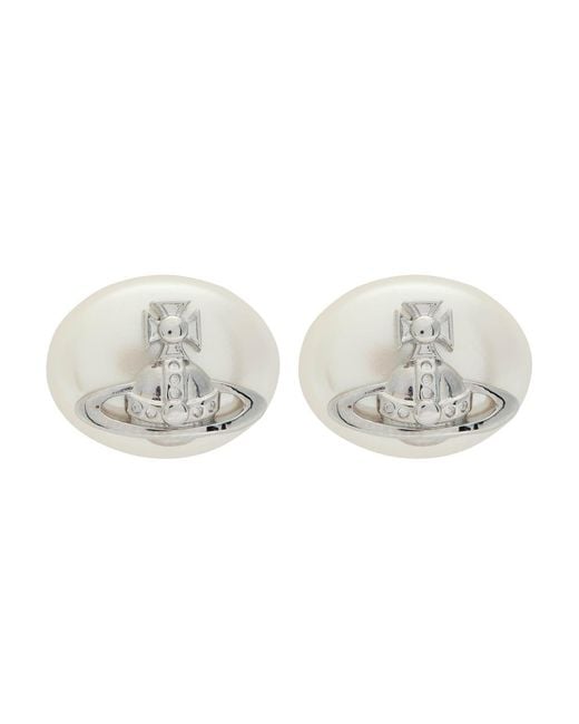 Vivienne Westwood Metallic Lavinia Faux Pearl-Embellished Stud Earrings