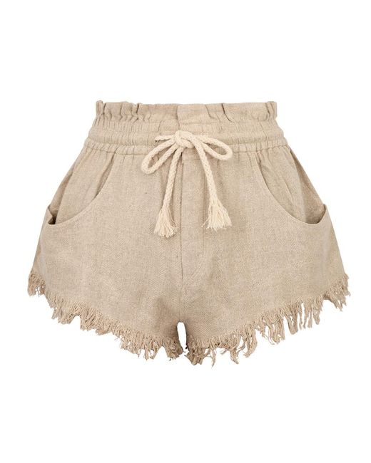 Isabel Marant Natural Talapiz Silk Shorts