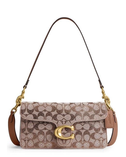 COACH Metallic Tabby 26 Crystal-Embellished Jacquard Shoulder Bag
