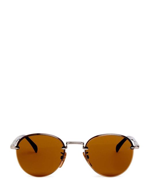 David Beckham Brown Rimless Round-Frame Sunglasses for men