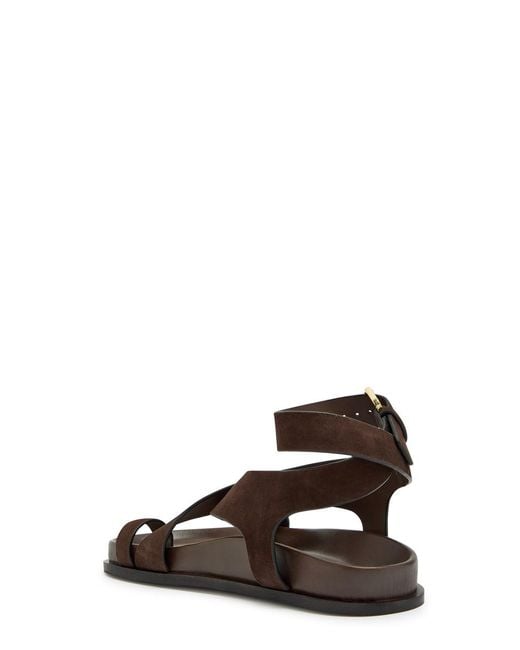 A.Emery Brown Jalen Cross-Over Suede Sandals