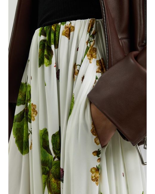 Loewe Green Printed Draped Jersey Trousers Uk8