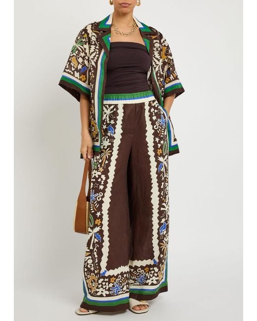 ALÉMAIS Multicolor Maroc Printed Wide-Leg Linen Trousers