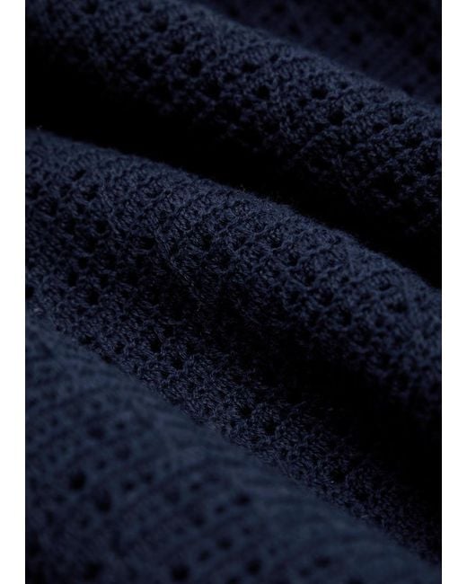 Percival Blue Open-Knit Cotton T-Shirt for men