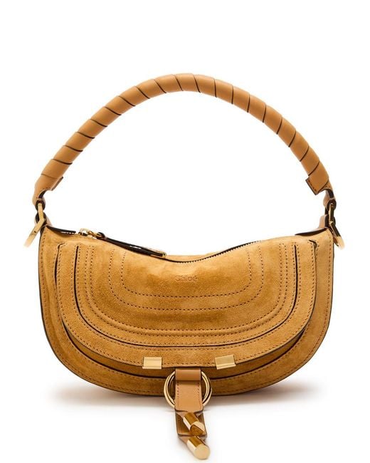 Chloé Brown Marcie Small Suede Shoulder Bag