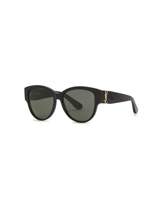 Saint Laurent Multicolor Slm3 Oval Frame Sunglasses, Sunglasses, Acetate