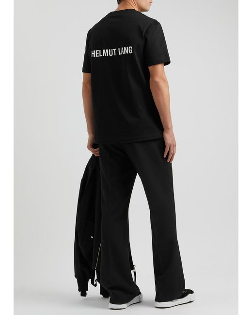 Helmut Lang Black Logo-Print Cotton T-Shirt for men