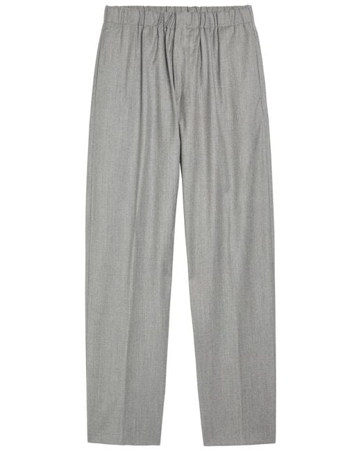 Lardini Gray Wool And Silk-Blend Trousers for men