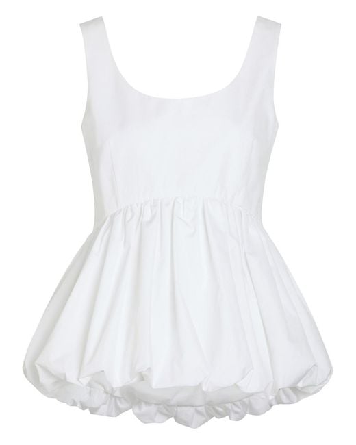 Rohe White Peplum-Hem Cotton-Poplin Top