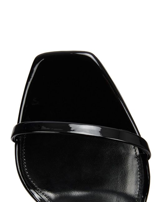 Saint Laurent Black Opyum 85 Logo Patent Leather Sandals