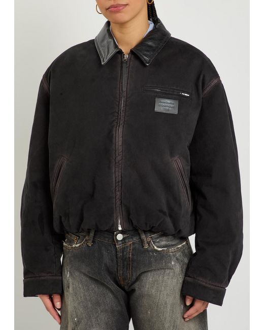 Acne Black Padded Twill Bomber Jacket