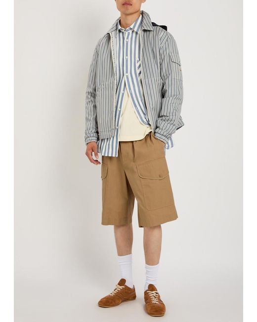 Moncler Gray Havas Striped Hooded Cotton Jacket for men