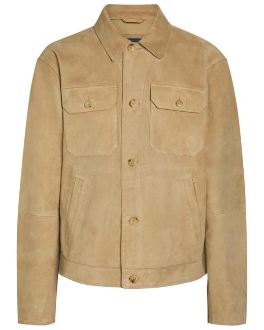 Polo Ralph Lauren Natural Pocket Suede Overshirt for men