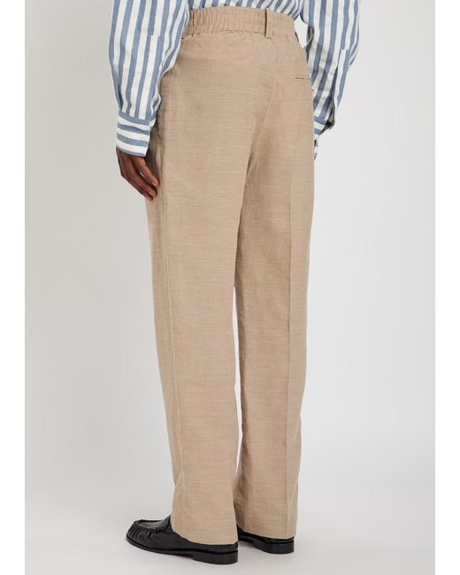Jacquemus Natural Le Pantalon Croisiere Straight-Leg Linen-Blend Trousers for men