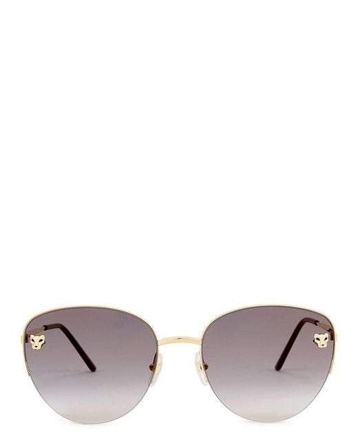 Cartier Brown Panthère De Tone Oval Frames, Sunglasses, Acetate
