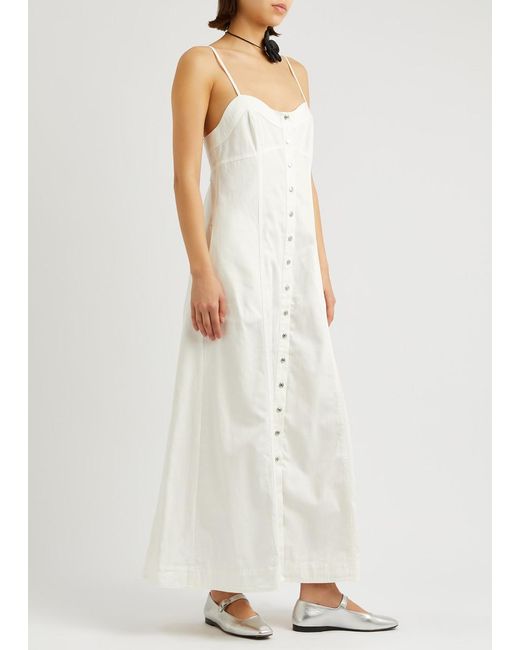 Free People White Just Jill Denim Maxi Dress