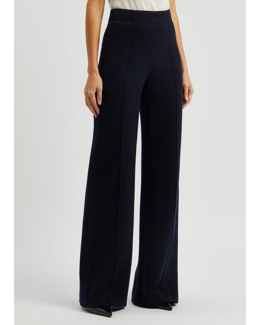 Chloé Blue Wool And Cashmere-blend Trousers