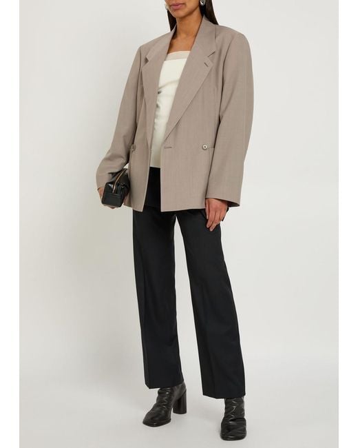Lemaire Natural Double-Breasted Woven Blazer