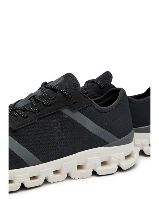 On Shoes Black Cloud X 4 Ad Panelled Mesh-Knit Sneakers for men