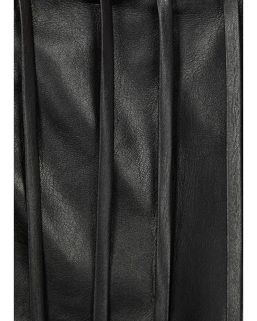 Nanushka Black Citta Fringed Faux Leather Top