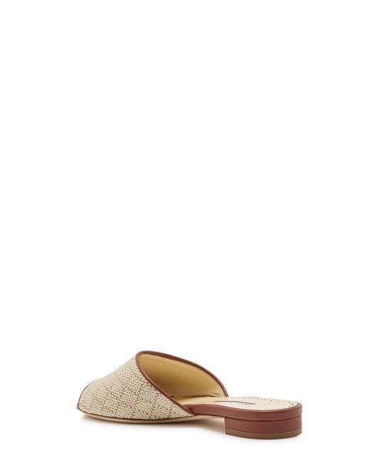 Manolo Blahnik Brown Smirnapla 10 Woven Leather Sandals