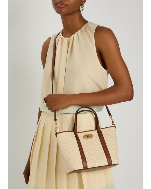 Mulberry Brown Bayswater Mini Raffia Cross-Body Bag