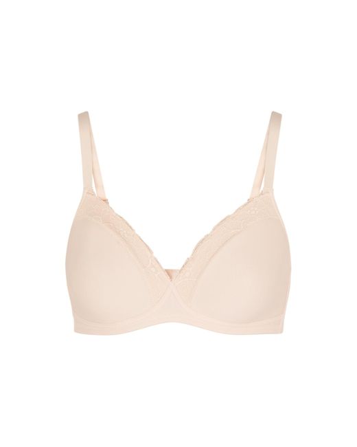 Hanro Natural Lace-Trimmed Soft-Cup Bra