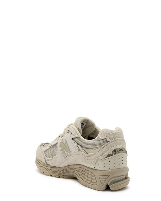 New Balance White 2002R Panelled Suede And Mesh-Knit Sneakers