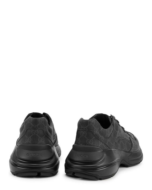 Gucci Black Rhyton gg Supreme Mongrammed Sneakers for men