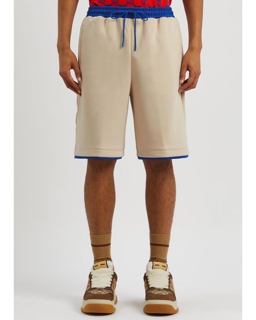 Gucci Blue Logo Neoprene Shorts for men
