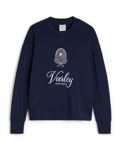 Varley Blue Rasco Namesake Stretch-Jersey Sweatshirt