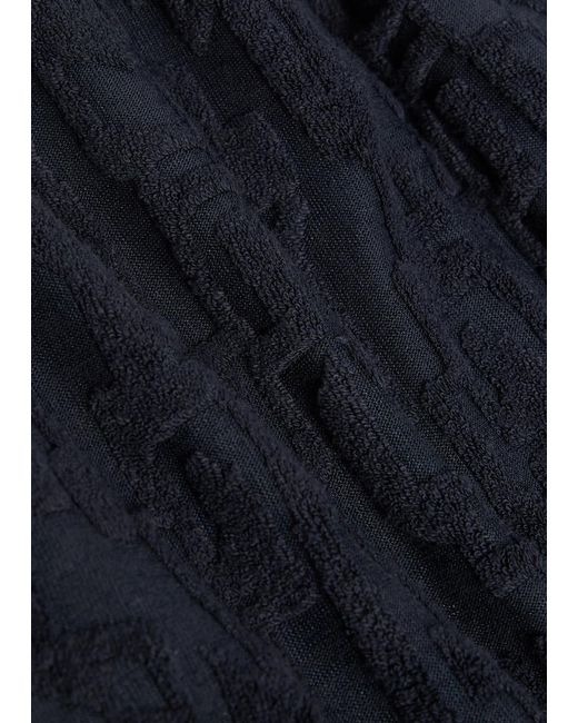 Raith Blue Fausto Flocked-Pattern Terry Shorts for men