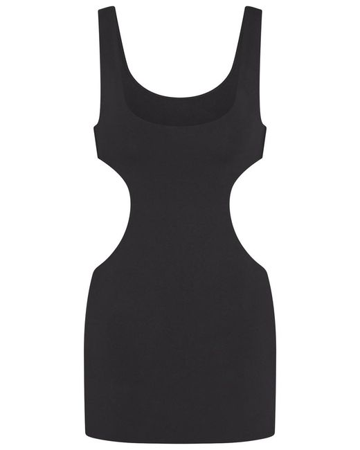 Skims Black Cut-Out Stretch-Jersey Mini Dress