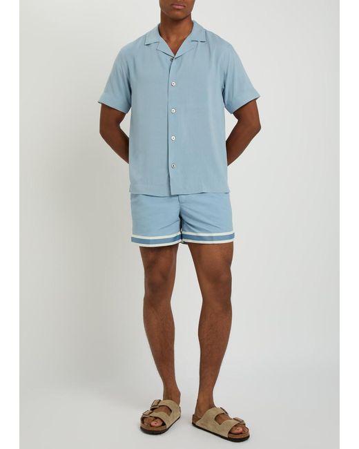 CHE Blue Baller Striped Poplin Swim Shorts for men