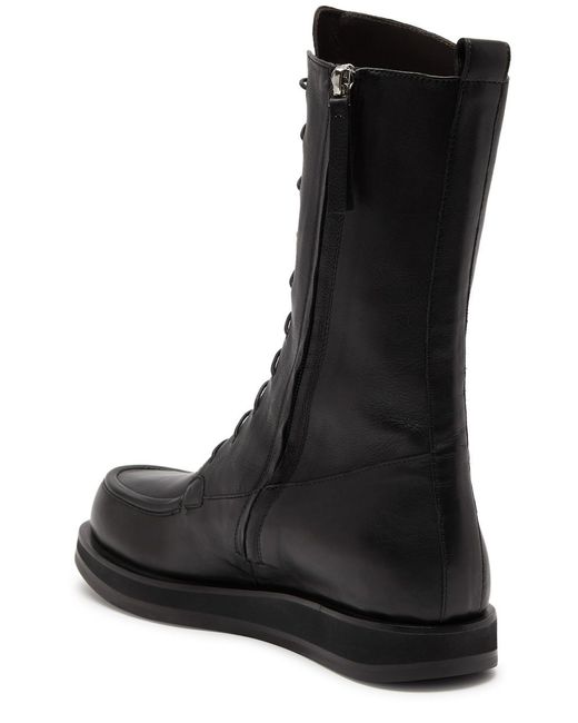 The Row Black Patty Leather Mid-calf Boots