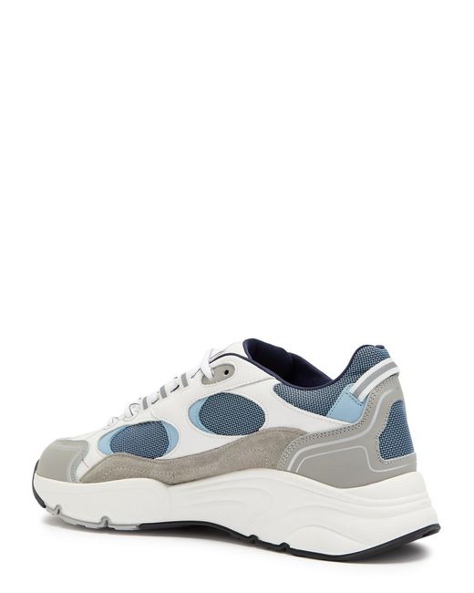 Cleens White Pulse Runner Panelled Mesh Sneakers for men