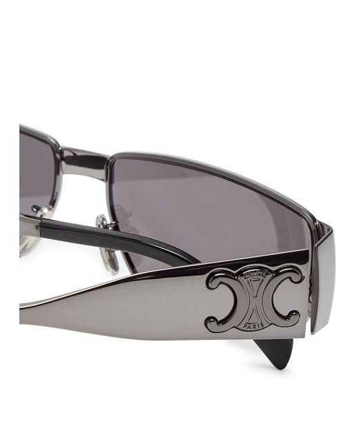 Céline Black Triomphe Rectangle-Frame Sunglasses