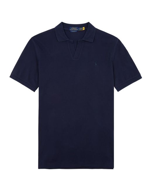 Polo Ralph Lauren Blue Johny Logo Stretch-Cotton Polo Shirt for men